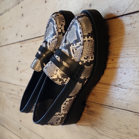 Sam Edelman Circus Desmond snake chunky platform penny loafers Sz 6 - Picture 5 of 5
